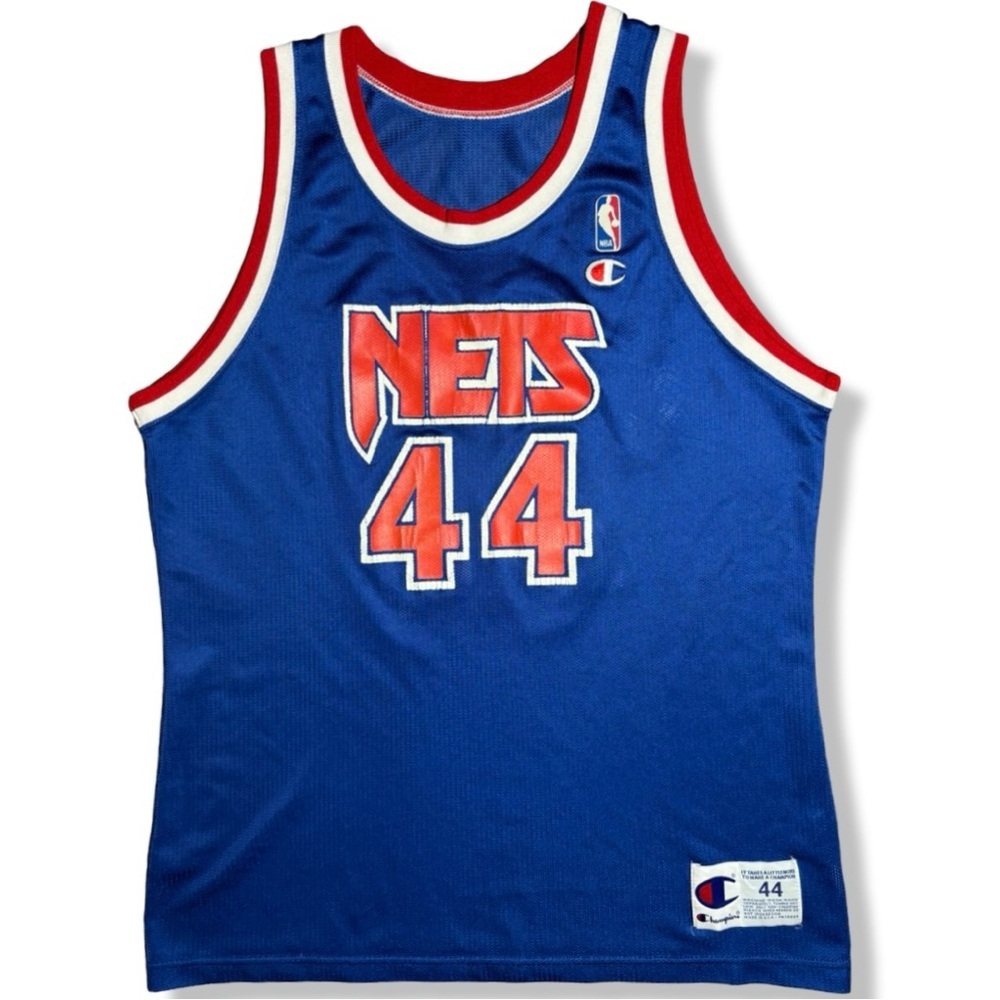 Vintage 90s Champion Derrick Coleman NY Nets Basketball Jersey